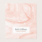 Carte De Visite Balances en marbre blanc et Rose-or (Extérieur déplié)