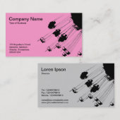 Carte De Visite Balançoires et ronds-points - Rose (Devant / Derrière)