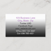 Carte De Visite Balayage bleu Abstrait Dreamy (Dos)