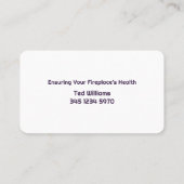 Carte De Visite Balayage de la cheminée (Dos)