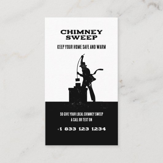 Carte De Visite Balayage de la cheminée | Professionnel (Devant)