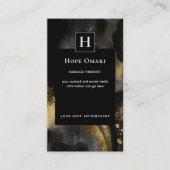 Carte De Visite Balayage Primordial | Design Abstrait Or Noir (Devant)