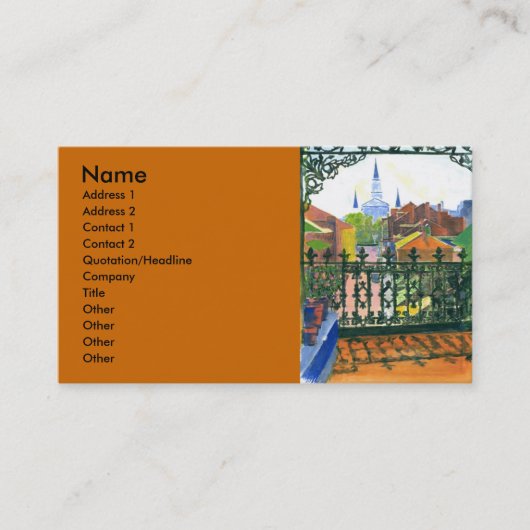 Carte De Visite Balcon du quartier français, (Devant)