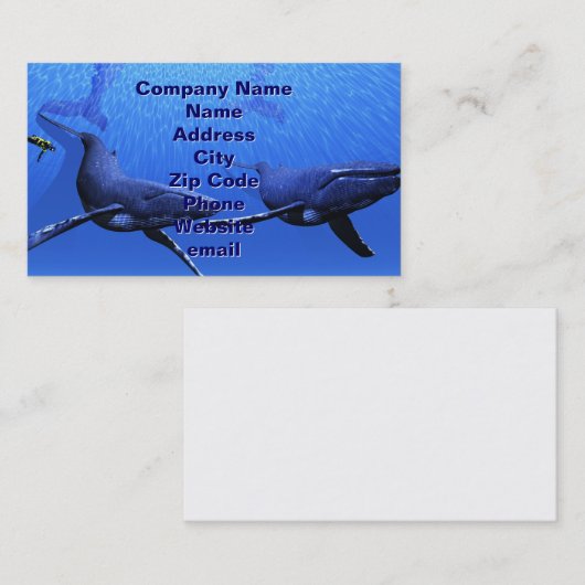 Carte de visite baleine (Devant / Derrière)