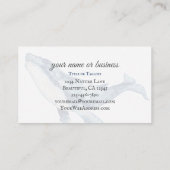 Carte De Visite Baleine à bosse d'aquarelle sur la plage de Bkg bl (Dos)