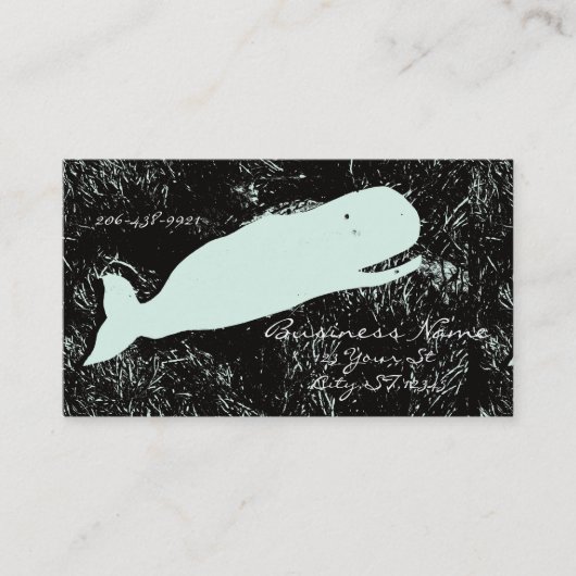 Carte De Visite baleine blanche riant (Devant)