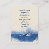 Carte De Visite Baleine côtière Ocean Sea Memorial Poche Keepsaké (Devant)