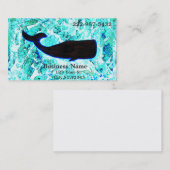 Carte De Visite baleine noire nageant (Devant / Derrière)