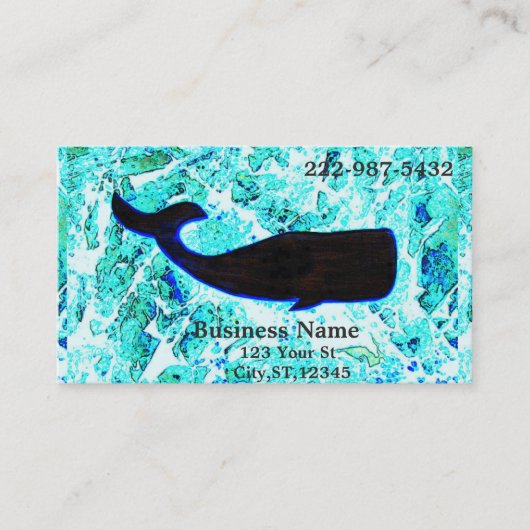Carte De Visite baleine noire nageant (Devant)