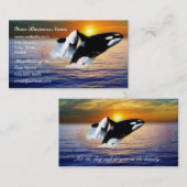 Carte De Visite Baleines au coucher du soleil (Devant / Derrière)