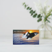 Carte De Visite Baleines au coucher du soleil (Debout devant)