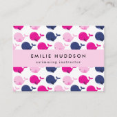 Carte De Visite Baleines mignonnes, Instructeur de natation, Entra (Devant)