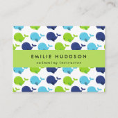 Carte De Visite Baleines mignonnes, Instructeur de natation, Entra (Devant)