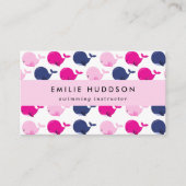 Carte De Visite Baleines mignonnes, Instructeur de natation, Entra (Devant)