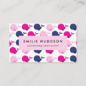 Carte De Visite Baleines mignonnes, Instructeur de natation, Entra (Devant)