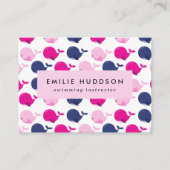 Carte De Visite Baleines mignonnes, Instructeur de natation, Entra (Devant)