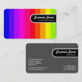 Carte De Visite Balise Arête Arrondie - Barres de couleurs (coins  (Devant / Derrière)