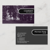 Carte De Visite Balise Arête Arrondie - Bois (Toné Violet) (Devant / Derrière)