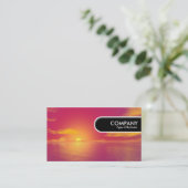 Carte De Visite Balise Arête Arrondie - Coucher de soleil (Debout devant)
