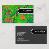 Carte De Visite Balise Arête Arrondie - Lit Fleur Psychédélique (Devant / Derrière)