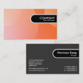 Carte De Visite Balise Arête Arrondie - Nuage de bulle orange (Devant / Derrière)