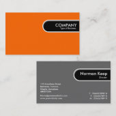 Carte De Visite Balise Arête Arrondie - orange (Devant / Derrière)