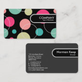 Carte De Visite Balise Arête Arrondie - Points & Cercles 150816 (Devant / Derrière)