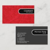 Carte De Visite Balise Arête arrondie - Tapis rouge (Devant / Derrière)