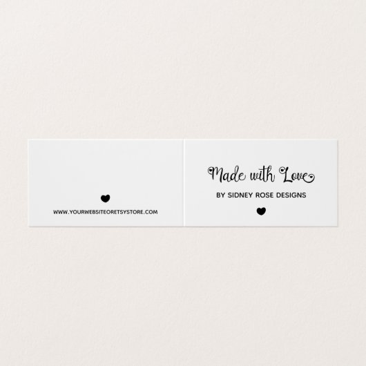 Carte De Visite Balise Coeur mignon fait avec l'amour Hang (Extérieur déplié)