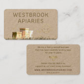 Carte De Visite Balise d'abeilles Kraft avec coeur d'or et abeille (Devant / Derrière)