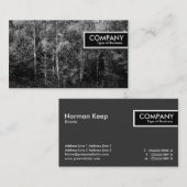 Carte De Visite Balise de bord - Arbres à bouleau d'argent B&W (Devant / Derrière)