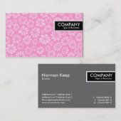 Carte De Visite Balise de bord - Floral rose (Devant / Derrière)