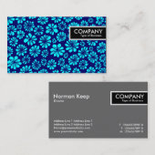 Carte De Visite Balise de bord - Nuances de bleu floral (Devant / Derrière)