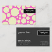 Carte De Visite Balise de bord - Spotty - Crème sur rose (Devant / Derrière)