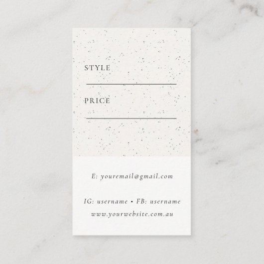 Carte De Visite Balise de prix minima simple en céramique (Dos)