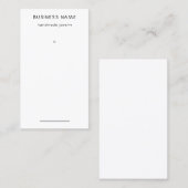 Carte De Visite Balise de prix simple d'oreille noire et blanche (Devant / Derrière)