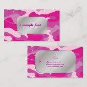 Carte De Visite Balises PixDezines Sassy Pink Camo+Dog (Devant / Derrière)