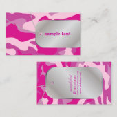Carte De Visite Balises PixDezines Sassy Pink Camo+Dog (Devant / Derrière)