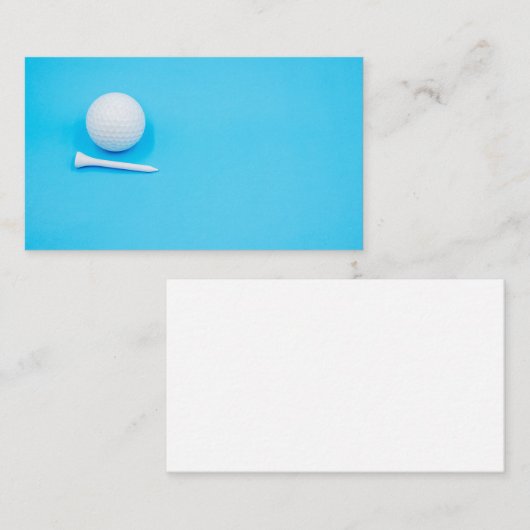 Carte De Visite Ball de golf et tee on blue arrière - plan (Devant / Derrière)