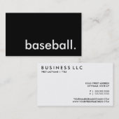 Carte De Visite balle de baseball. (Devant / Derrière)