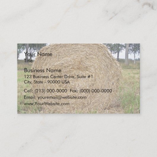 Carte De Visite Balle de foin dans un champ (Devant)