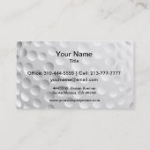 Carte De Visite Balle de Golf (Dos)