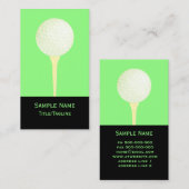 Carte De Visite balle de golf coutume double face vert et noir (Devant / Derrière)