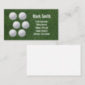 Carte De Visite Balle de golf et tee sur gazon vert (Devant / Derrière)