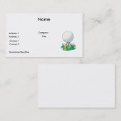 Carte De Visite balle de golf posée sur un tee de golf (Devant / Derrière)