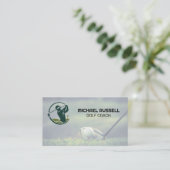 Carte De Visite Balle de golf sur Tee | Verts de golf (Debout devant)
