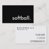 Carte De Visite balle de softball. (Devant / Derrière)