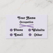 Carte De Visite Balle violette de fils et crochets de crochet (dos (Dos)