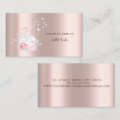 Carte De Visite Ballerina Butterflies Rose Gold (Devant / Derrière)