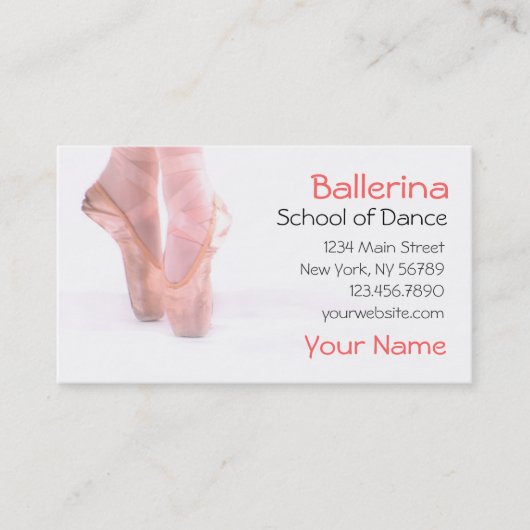 Carte De Visite Ballerina Dance Studio (Devant)